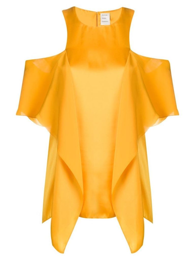 Maison Rabih Kayrouz ruffle cold-shoulder blouse - Yellow