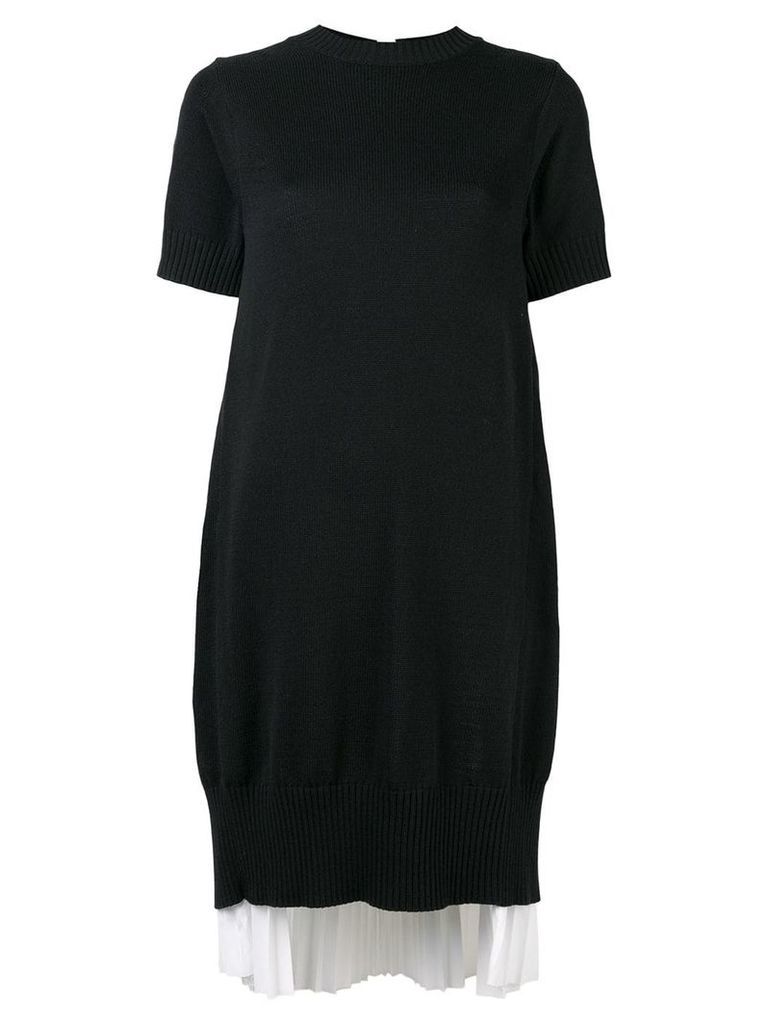 Sacai pleat-layered dress - Black