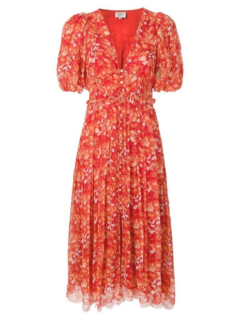 Hemant And Nandita floral print midi dress - Orange