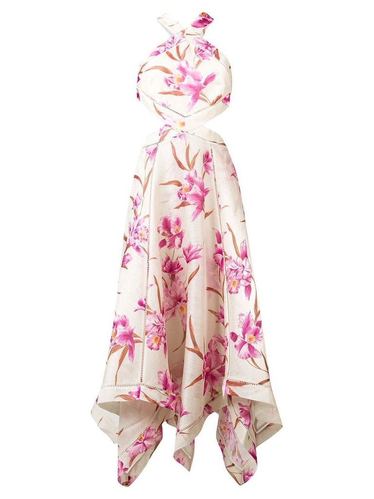 Zimmermann floral-print cutout dress - Neutrals