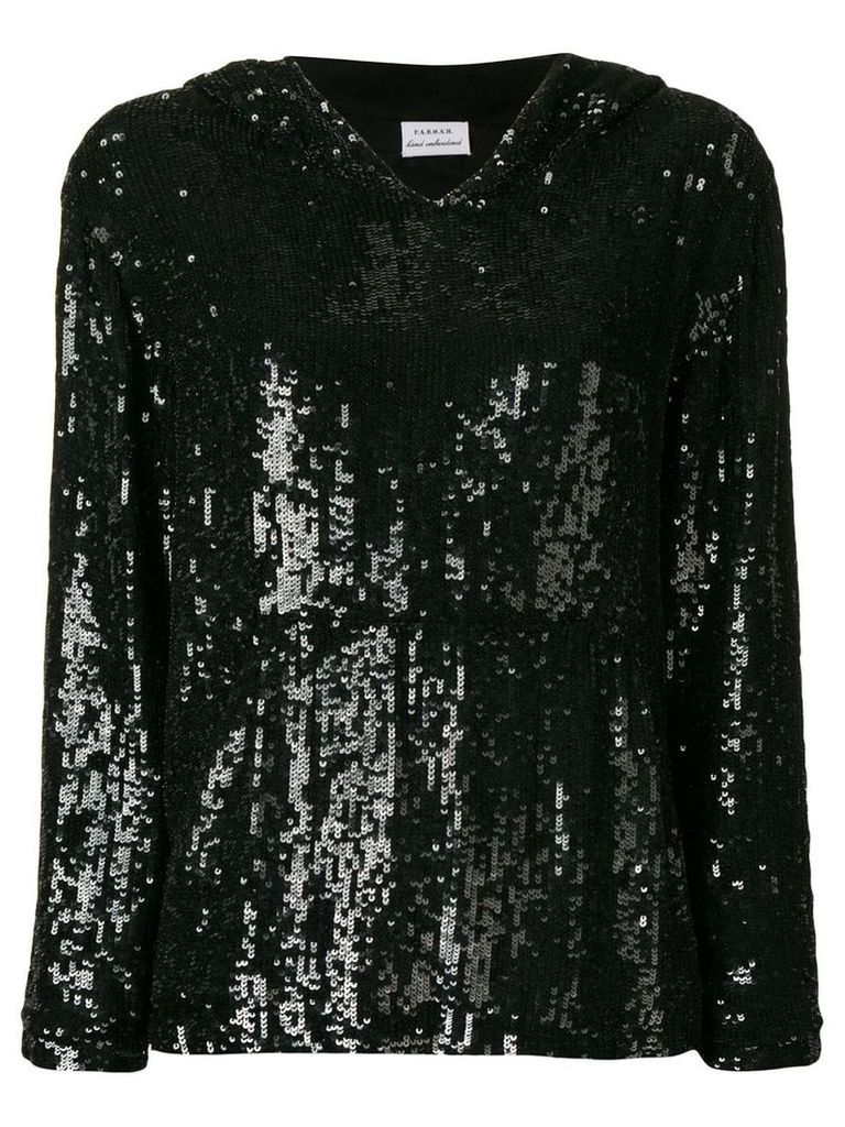 P.A.R.O.S.H. oversized sequinned hoodie - Black