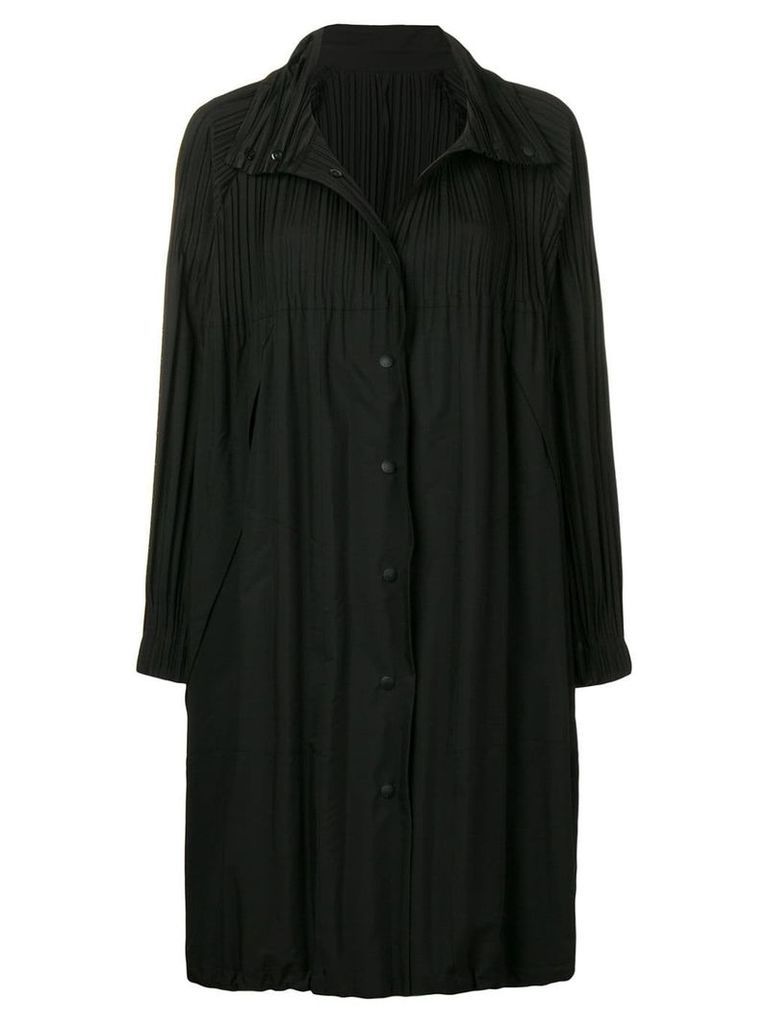 Pleats Please By Issey Miyake pleated detail button coat - Black