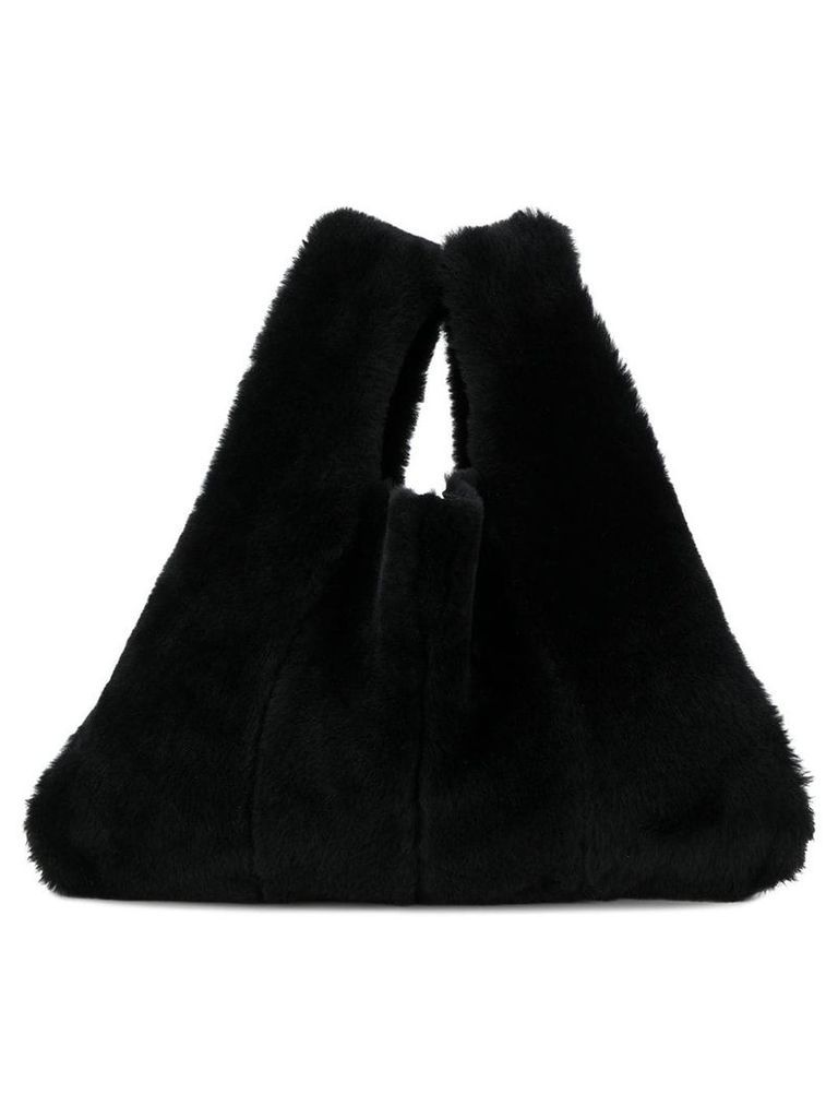 Kara fur shopper tote - Black