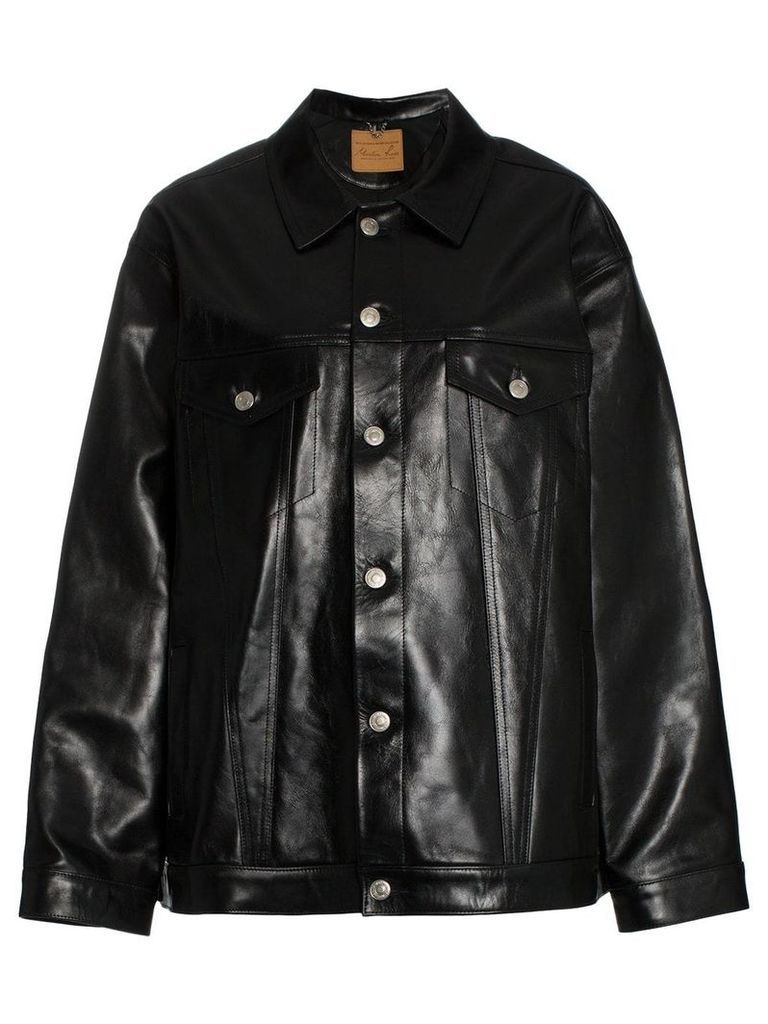 Martine Rose oversized leather jacket - Black