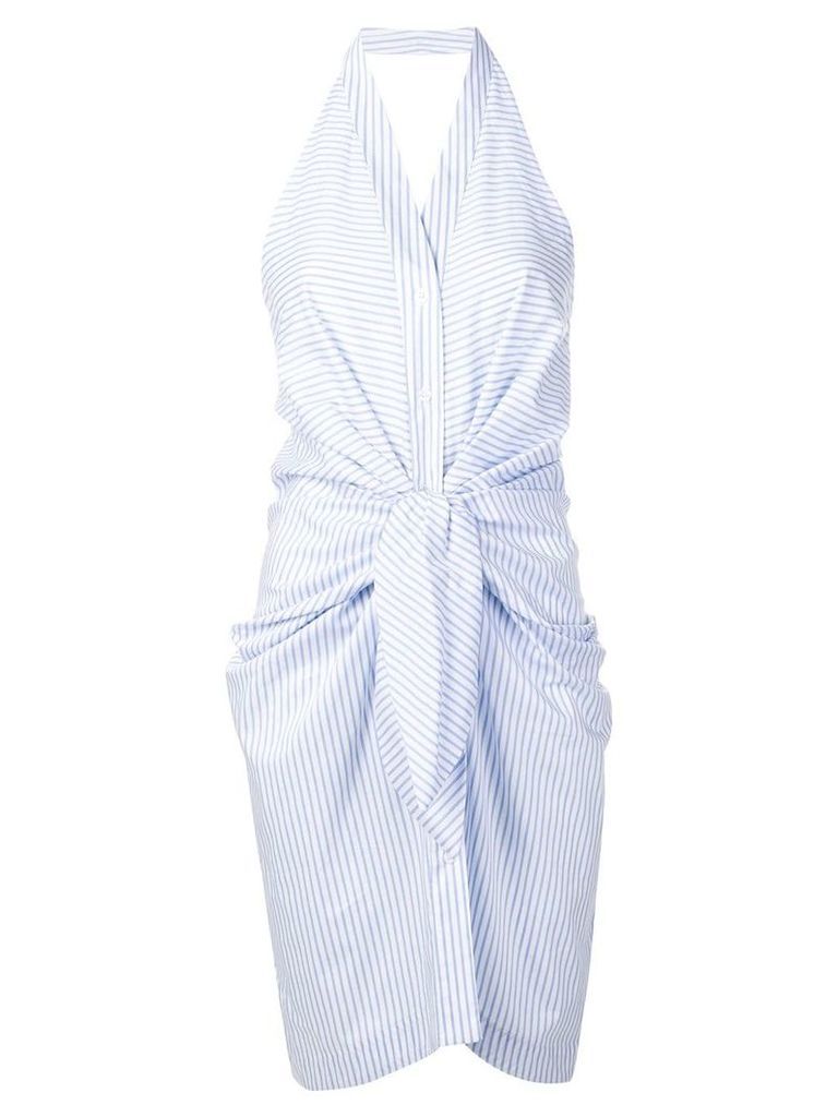 Blugirl striped halterneck dress - Blue