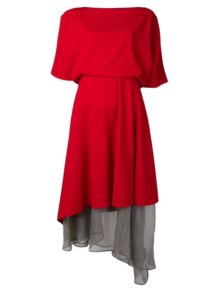 Chalayan sheer panel dress - Red