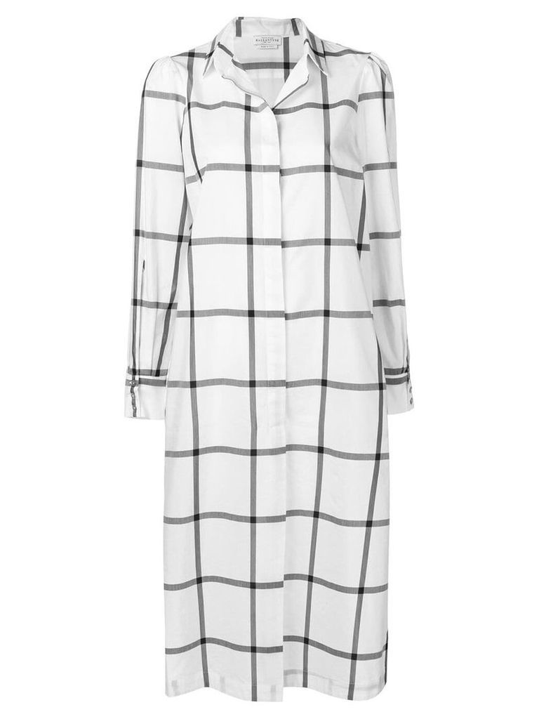 Ballantyne grid print shirt dress - White