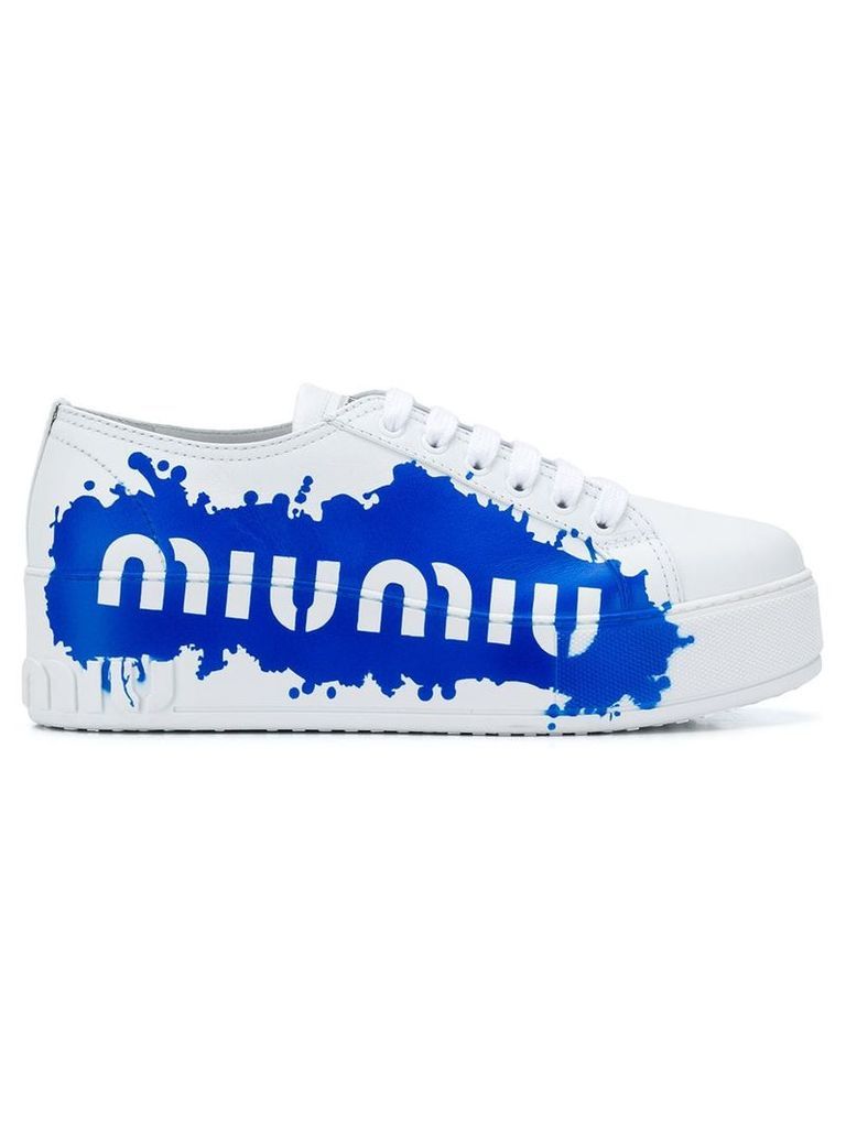 Miu Miu logo print sneakers - White