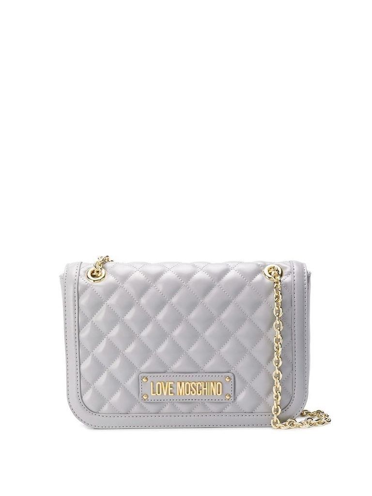 Love Moschino quilted shoulder bag - Grey