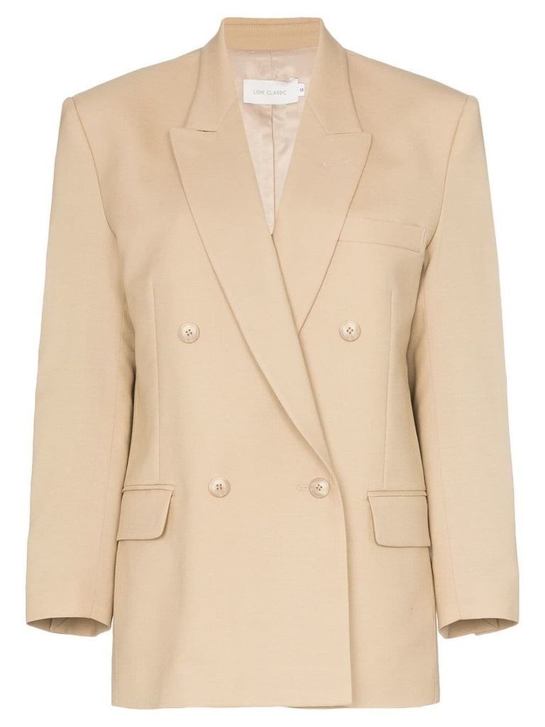 Low Classic double-breasted wool blazer - Neutrals