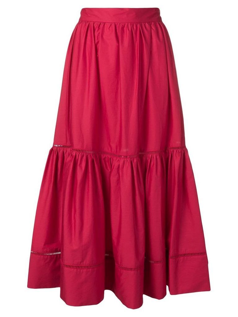 Twin-Set ruffle midi skirt - Red