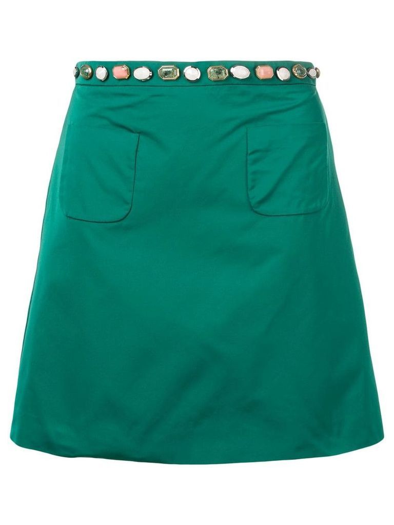 Nº21 gem embellished skirt - Green