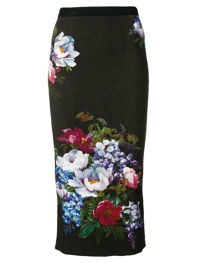 Antonio Marras floral print pencil skirt - Black