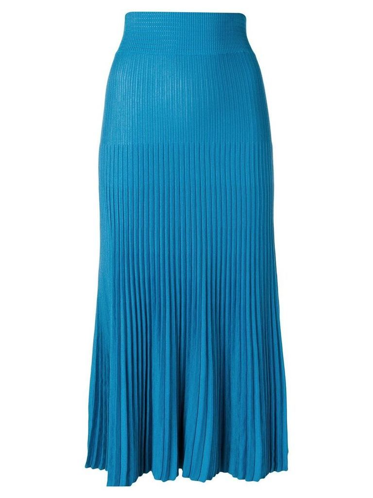 Agnona rib knit godet midi skirt - Blue