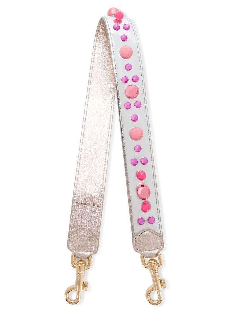 Dolce & Gabbana bead embellished bag strap - Metallic