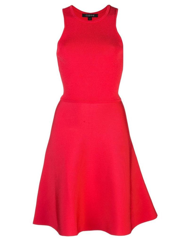 Cushnie ribbed flare dress - Red