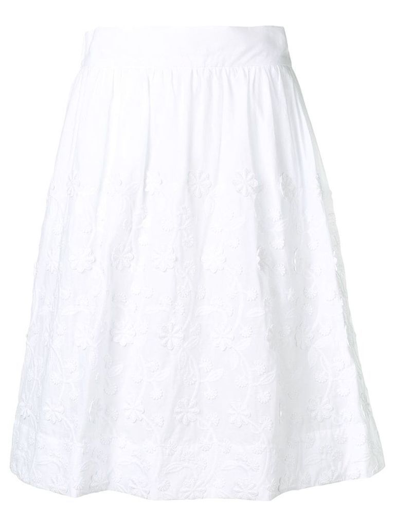Steffen Schraut floral embroidered skirt - White