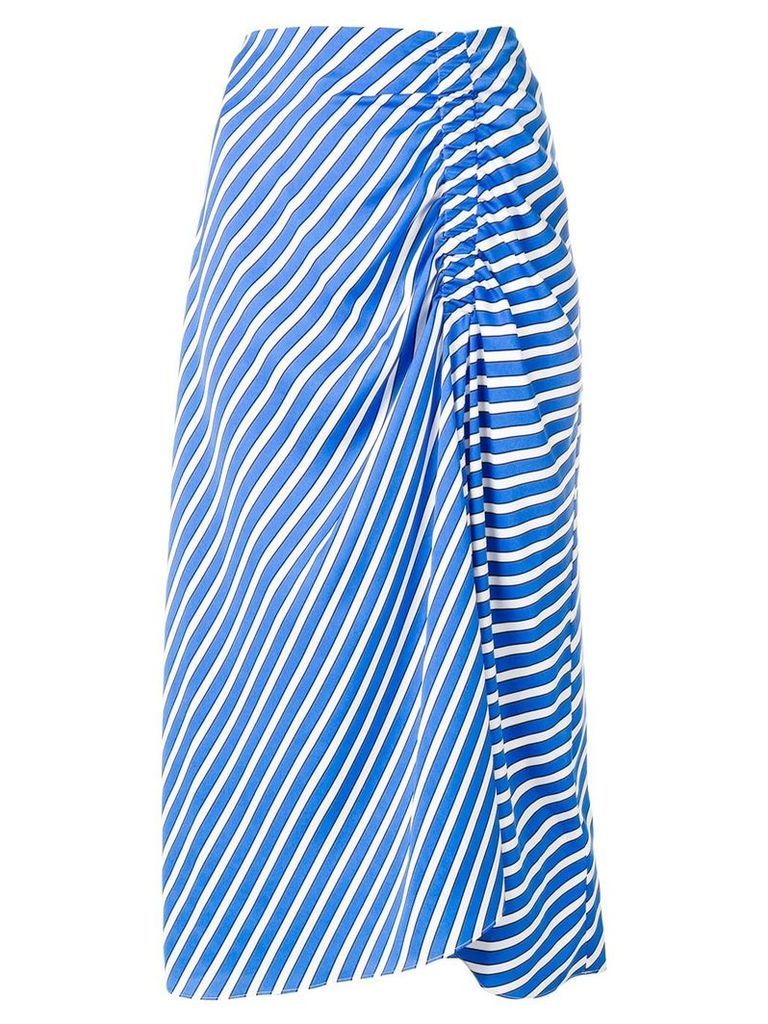 Steffen Schraut ruched striped skirt - Blue