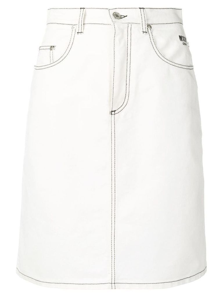 MSGM short denim skirt - White