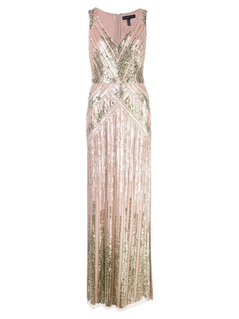 Aidan Mattox sequin embroidered gown - Pink