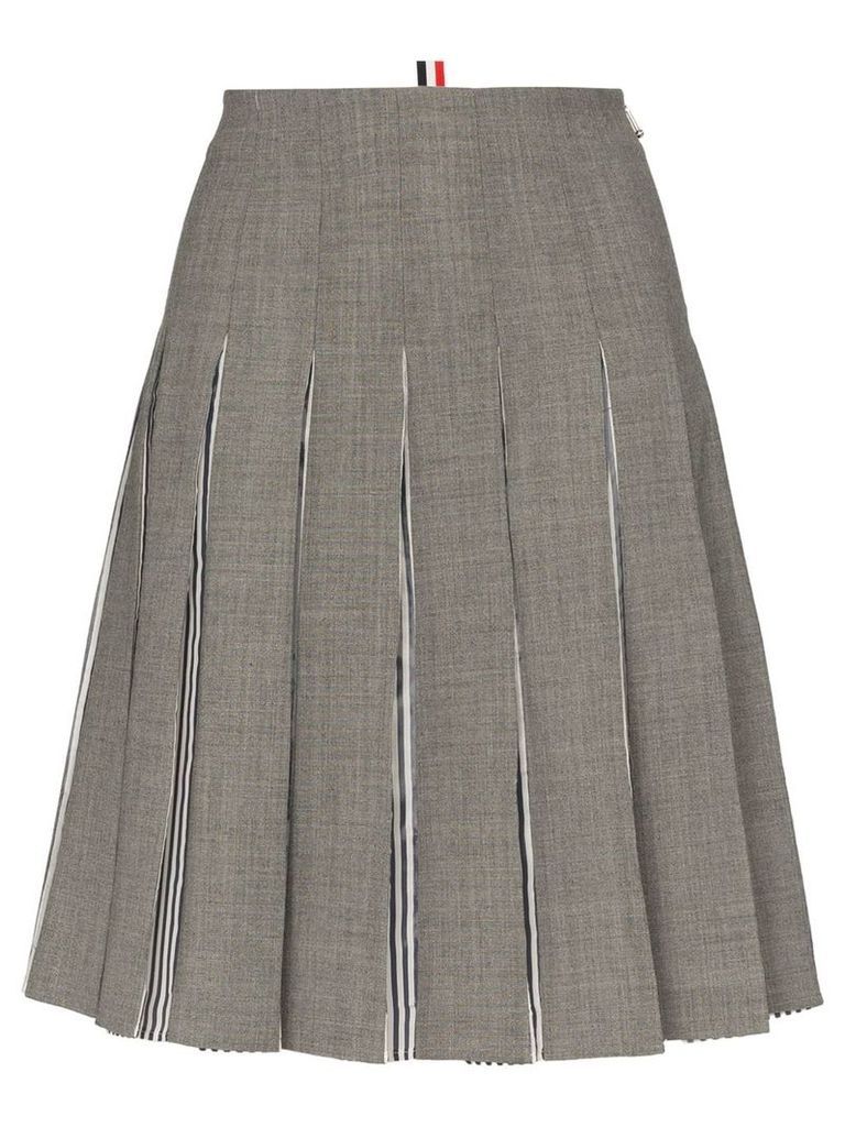 Thom Browne High-waisted pleated wool skirt - Grey