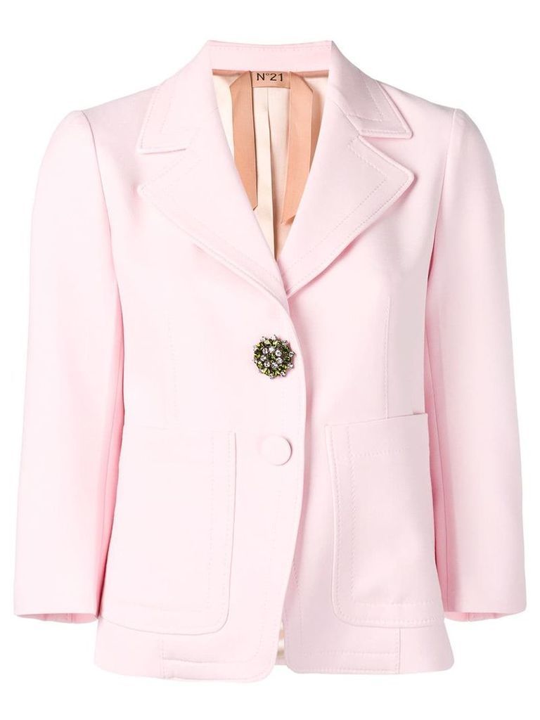 NÂº21 brooch embellished blazer - Pink