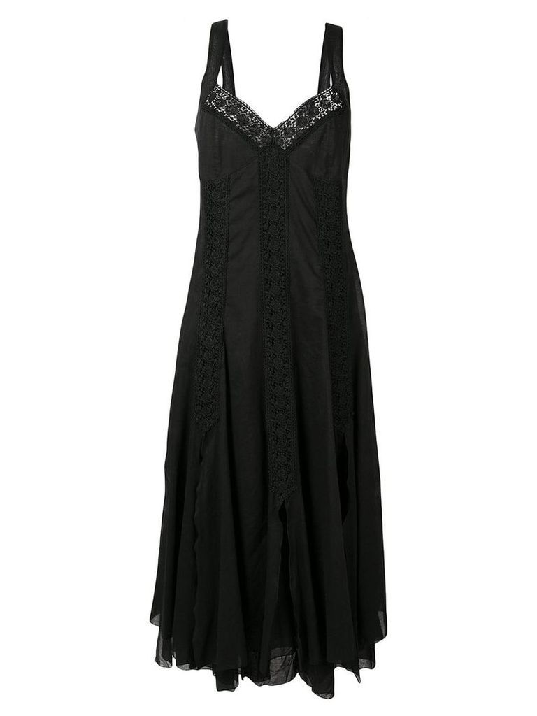 Charo Ruiz floral lace inserts dress - Black