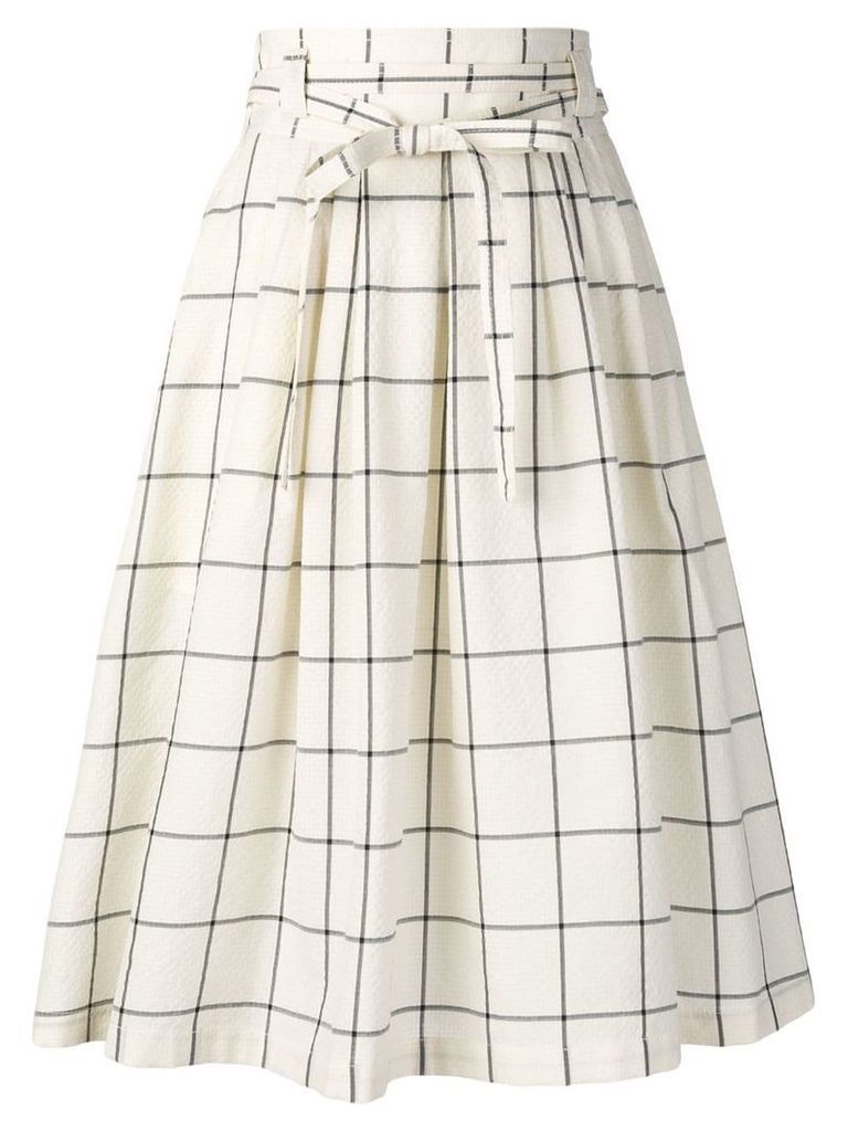 PS Paul Smith check print A-line skirt - Neutrals