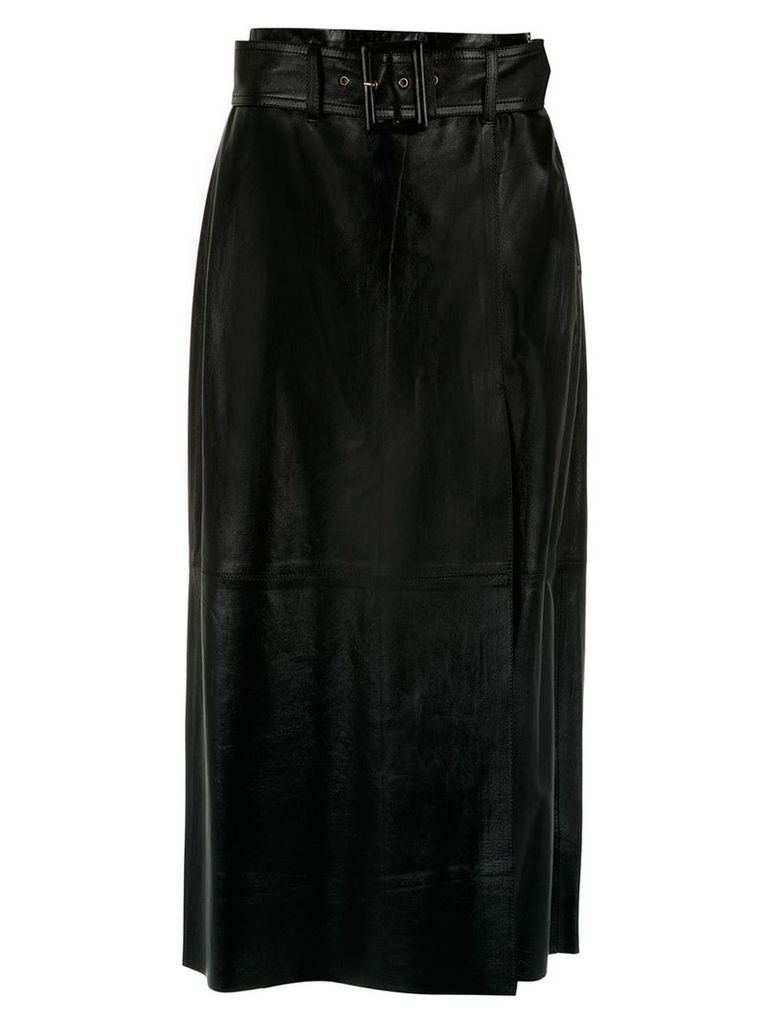 Nk leather midi skirt - Black