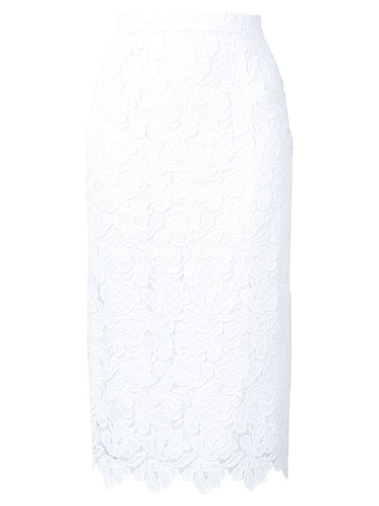 Ermanno Scervino lace embroidered pencil skirt - White