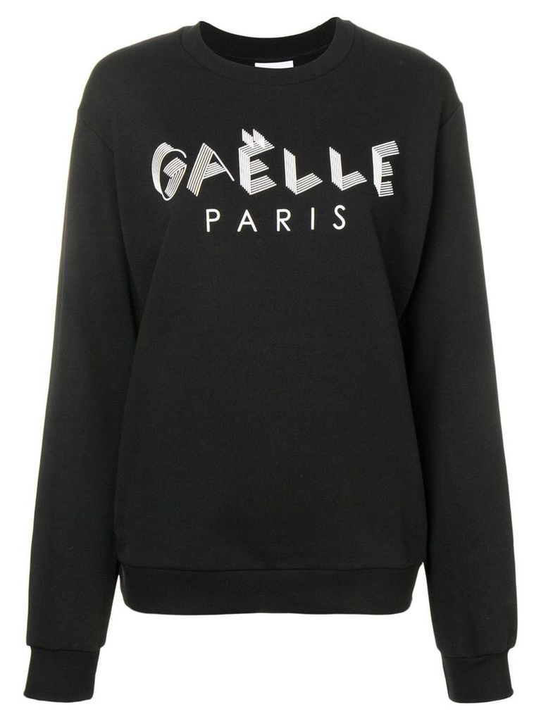 Gaelle Bonheur logo print sweater - Black