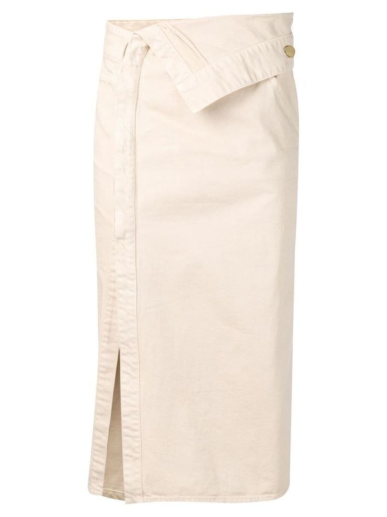 Jacquemus asymmetric waist denim skirt - Neutrals