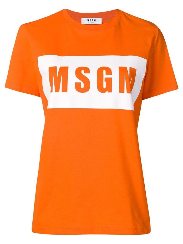 MSGM logo print T-shirt - Orange