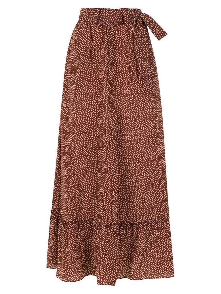 Egrey long printed skirt - Brown