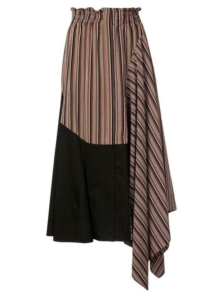 Tome asymmetric flared skirt - Brown
