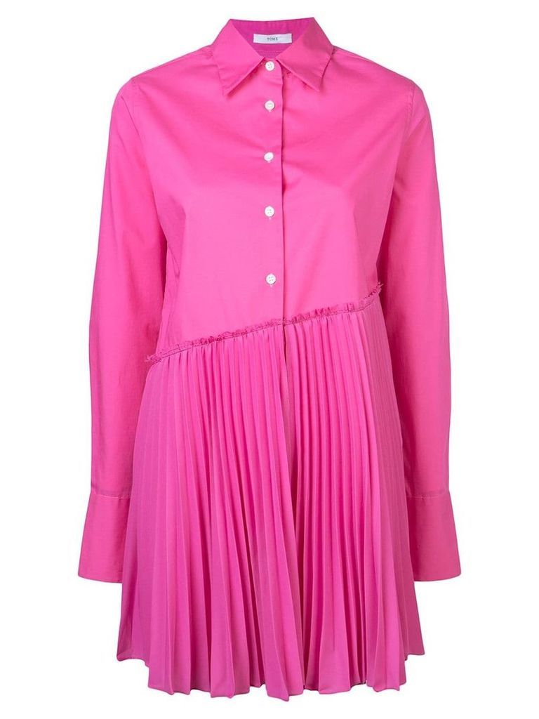 Tome pleated long-sleeve shirt - Pink