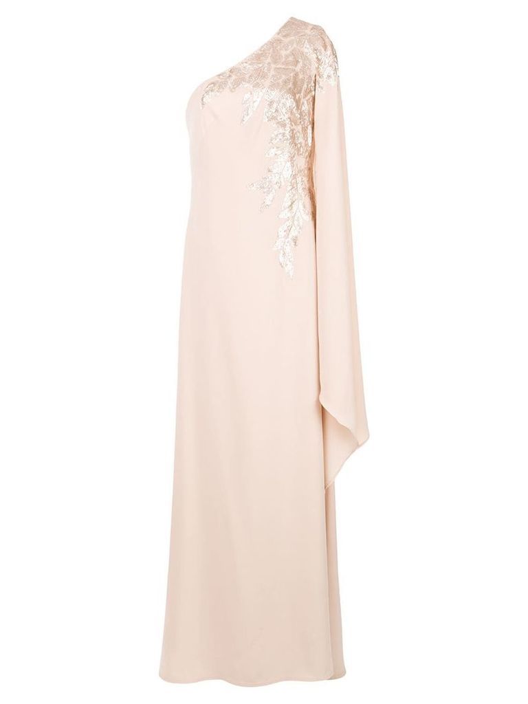 Tadashi Shoji embellished one-shoulder gown - Pink