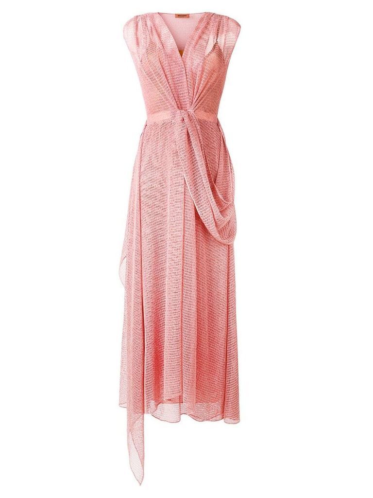 Missoni sheer mesh draped dress - Pink