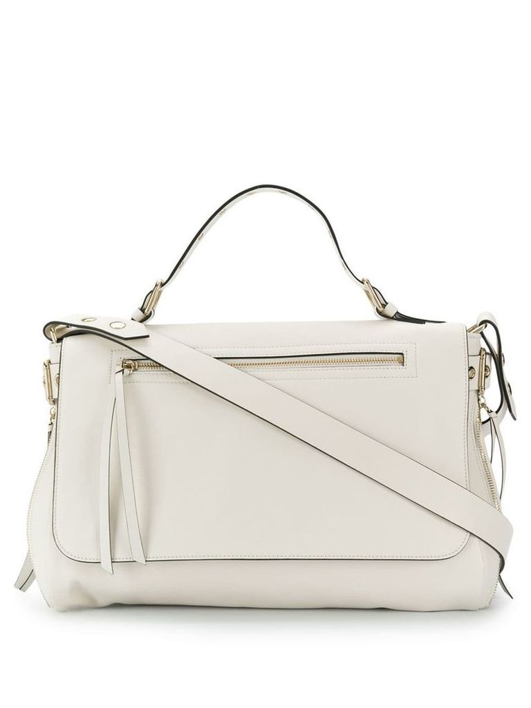 Red Valentino RED(V) Bikered top handle tote - White