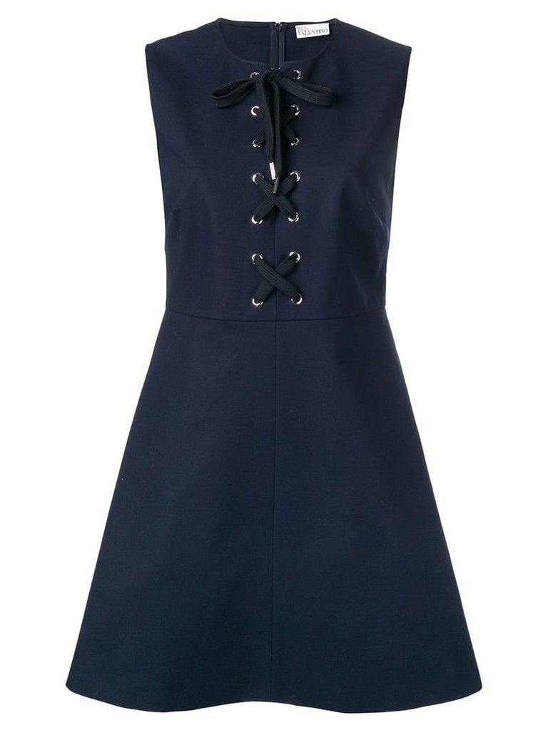Red Valentino lace-up dress - Blue