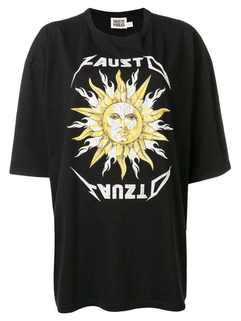 Fausto Puglisi oversized sun print T-shirt - Black