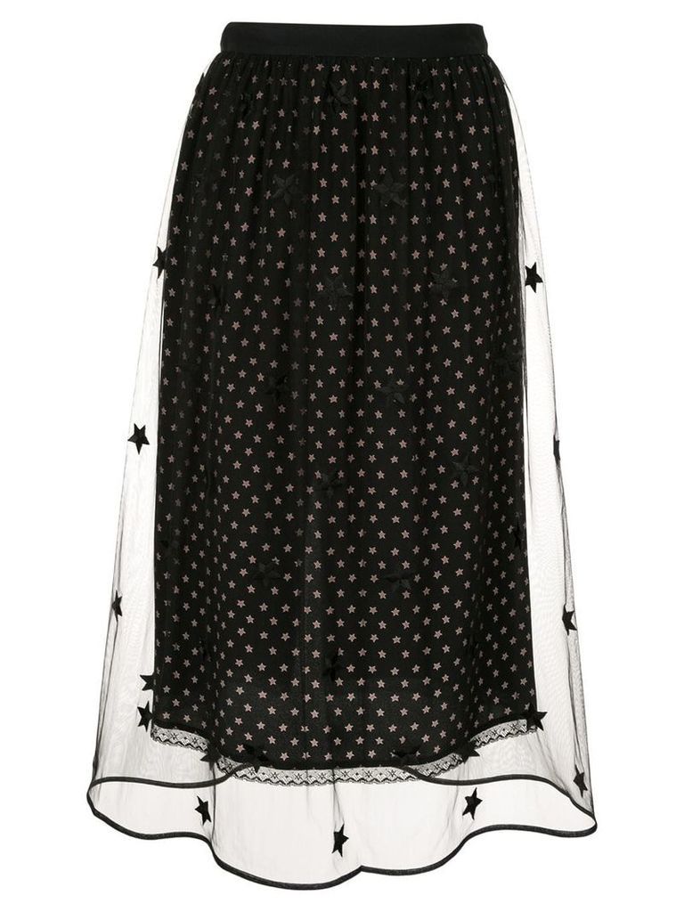 Markus Lupfer star printed mesh skirt - Black