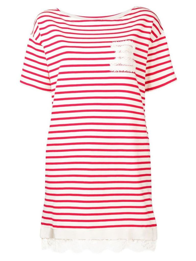 Ermanno Ermanno striped T-shirt dress - Neutrals
