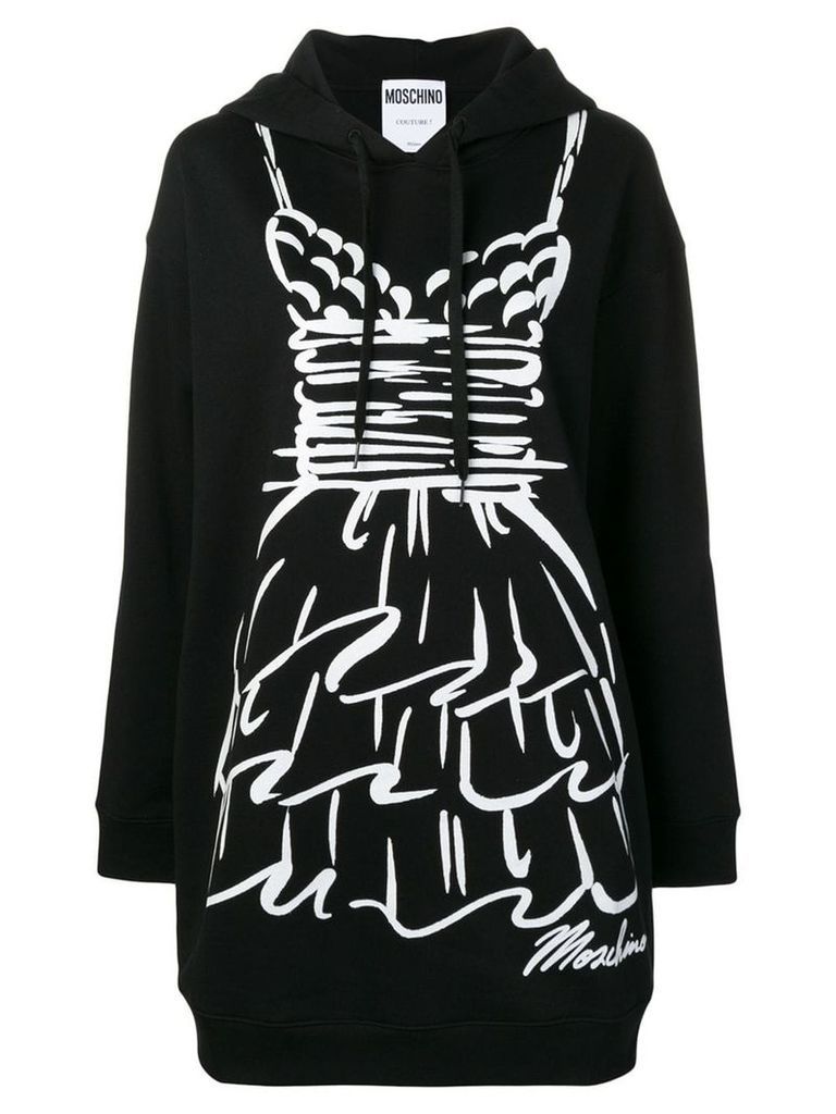 Moschino graphic hoody dress - Black