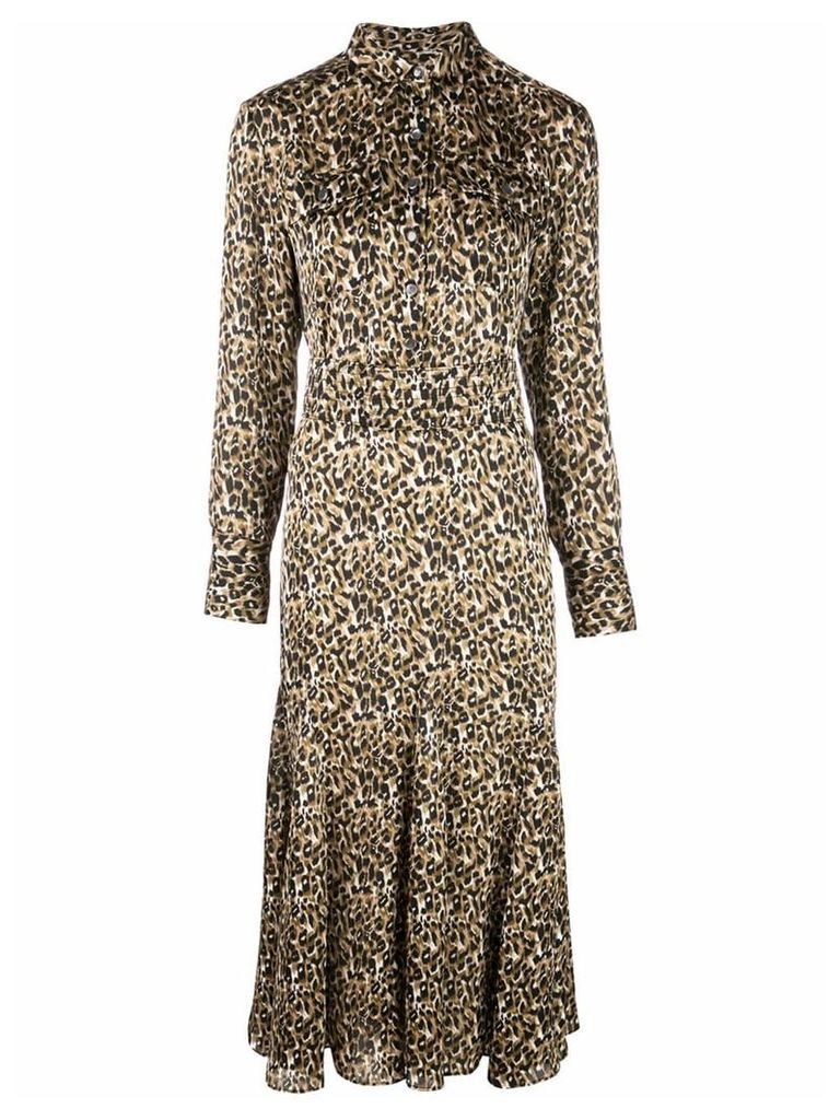Equipment leopard print shirt dress - Brown