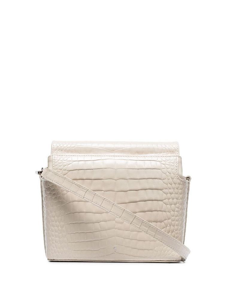 Gu De ivory Pitch croc-effect leather belt bag - White