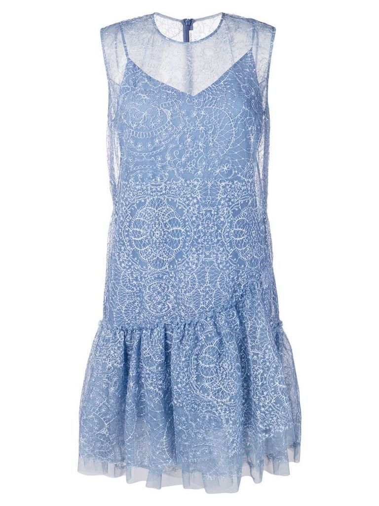 Ermanno Scervino layered lace detail dress - Blue