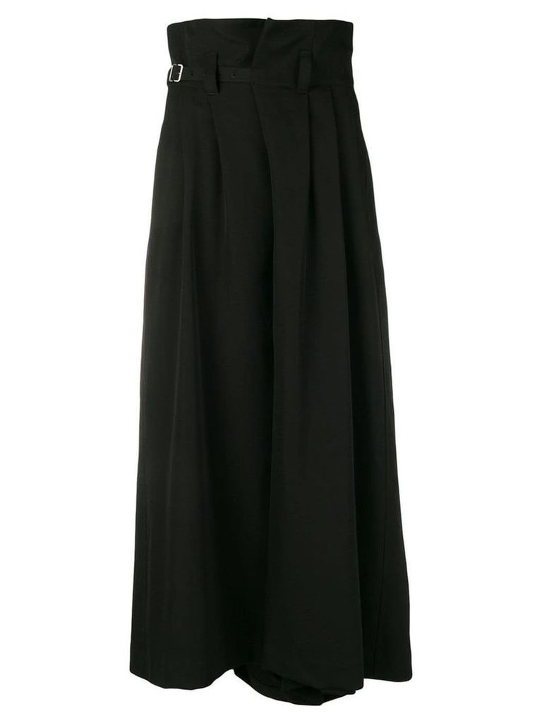 Y's belted asymmetric skirt - Black