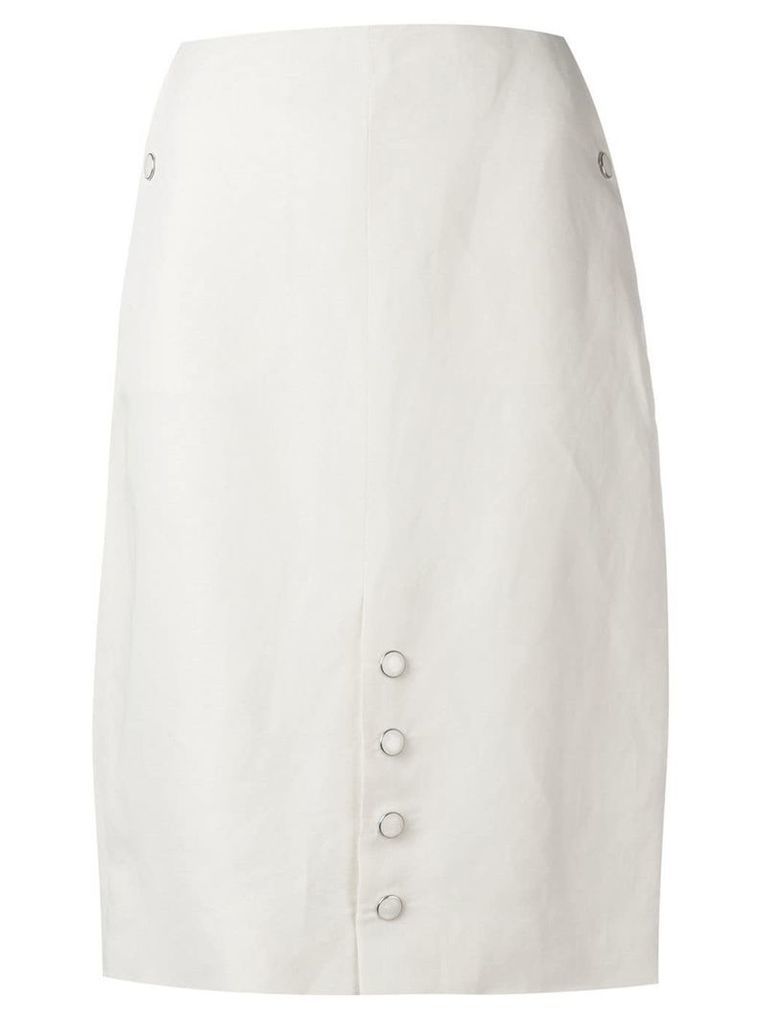 Aalto button detail straight skirt - Neutrals