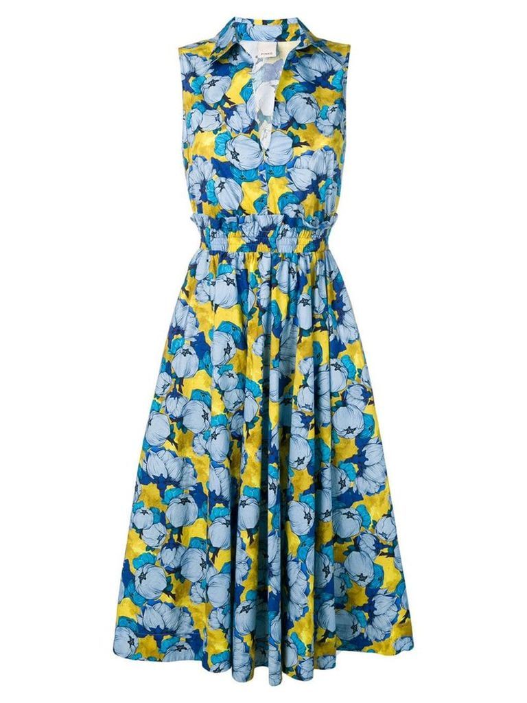 Pinko floral print flared dress - Blue